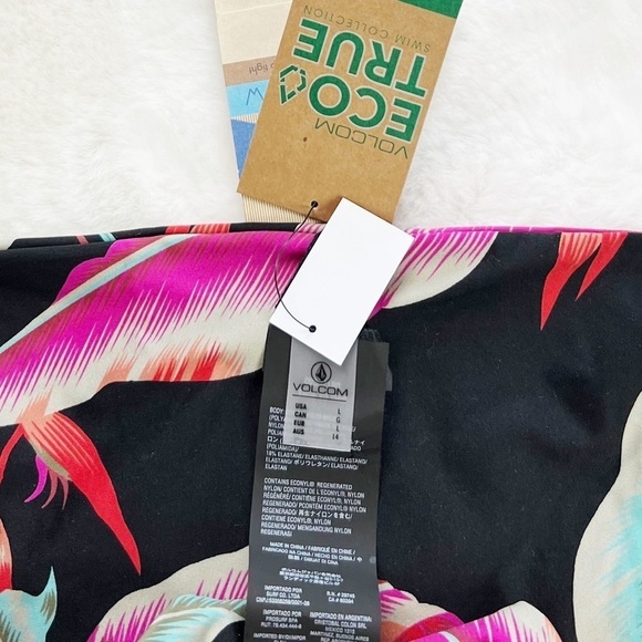 NWT Volcom Friends 4ever Skimpy Floral Palm Print Cheeky Bikini Bottoms - Picture 8 of 8